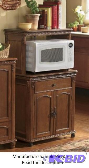 lot 212 image: Hand Carved Signature Microwave Stand - Add a...