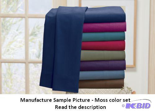 lot 221 image: Twin Sheet Set - Moss color - 100% polyester ...