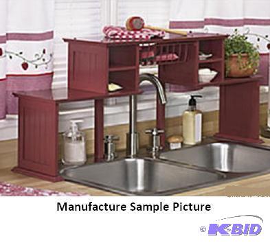 lot 222 image: Red Over the Sink Shelf -&nbspFunctional can...