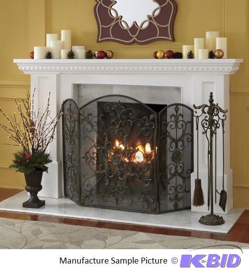 lot 226 image: Oversized Fleur De Lis Fireplace Screen -&nbs...