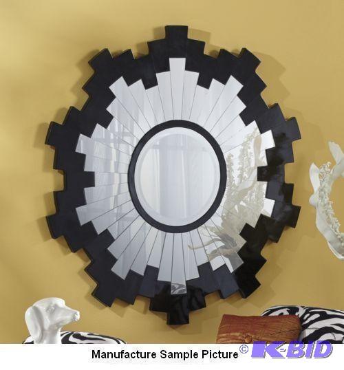 lot 227 image: Black Flare Mirror - Radiating panels of mirr...