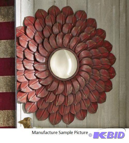 lot 229 image: Red Floral Mirror - The perfect bloom of colo...