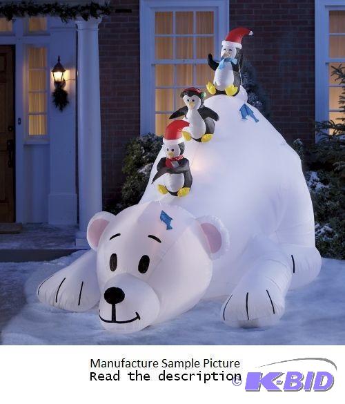lot 24 image: Inflatable Eight Foot High Polar Bear with Fi...