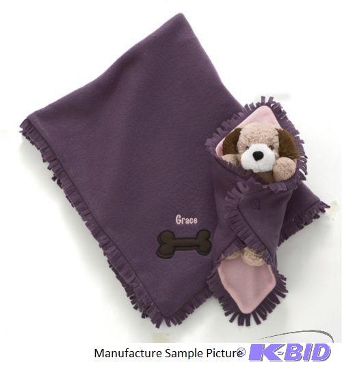lot 242 image: Personalized Animal Blanket Plush Set - ...