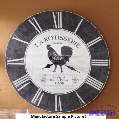lot 249 image: Large Rooster Clock - 35.5" In Diameter ...