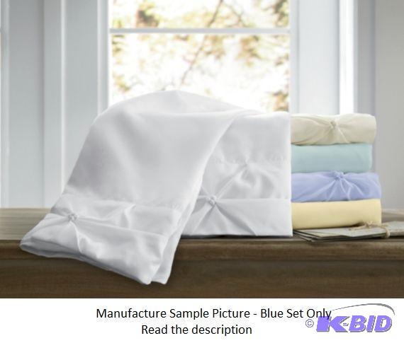 lot 256 image: Grape Pintuck Sheet Set - Wildflower (Blue) -...