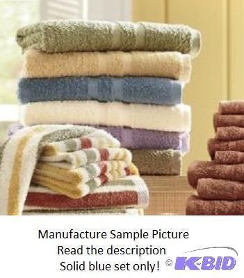 lot 260 image: Blue Towel Set - This towel set is thick, thi...
