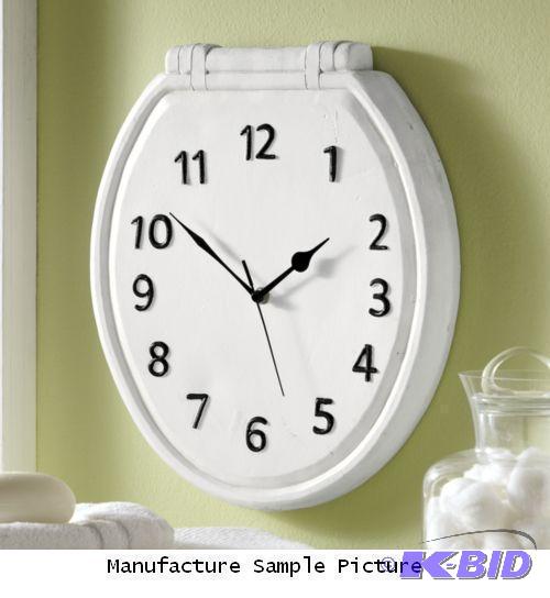 lot 267 image: White Toilet Seat Wall Clock - Hang our Toile...