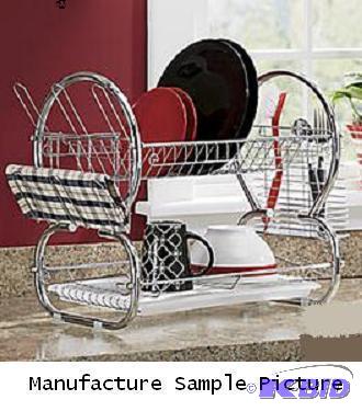 lot 294 image: Chrome Two Tier Dish Drainer - Add twice the ...