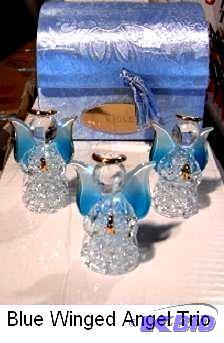 lot 297 image: Three Piece Blue Winged Angels with Carrying ...