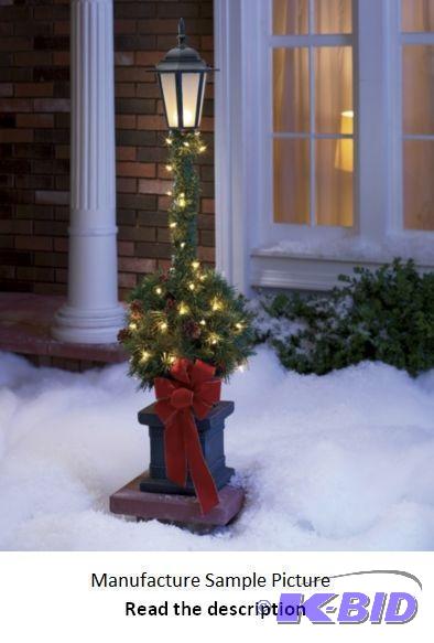 lot 3 image: Prelighted Topiary with Lantern Add some Vict...