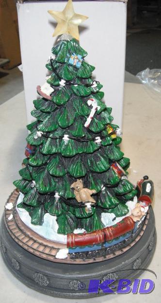 lot 307 image: Lighted LED Tree with Train - Battery operate...