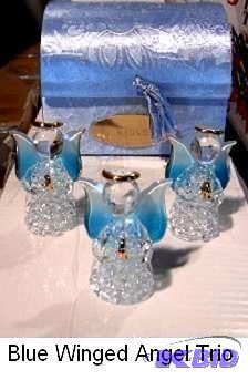lot 314 image: Three Piece Blue Winged Angels with Carrying ...