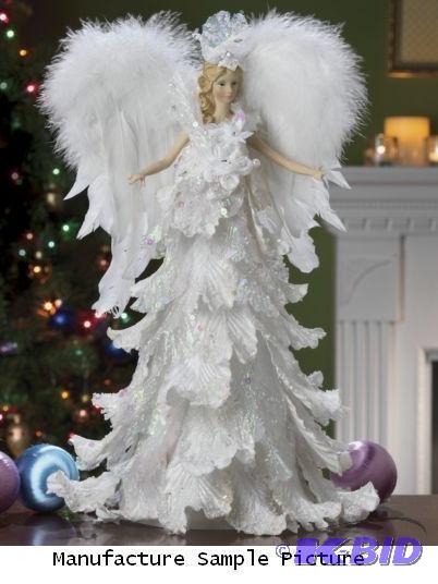 lot 318 image: Feather Winged Angel Tree Topper - 9" x ...
