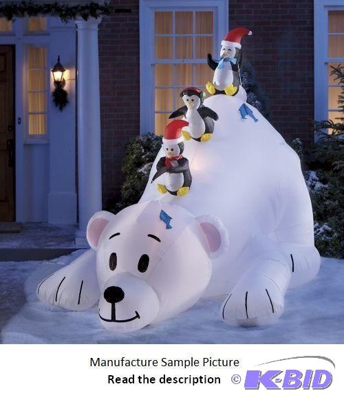 lot 45 image: Inflatable Eight Foot High Polar Bear with Fi...