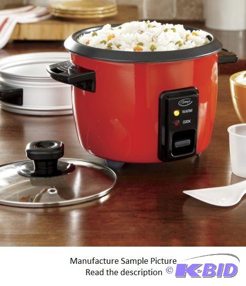 lot 75 image: Ginnys Brand Rice Cooker - Red - Makes restau...