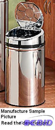lot 84 image: Silver Automatic Lift Trash Bin - 12" di...