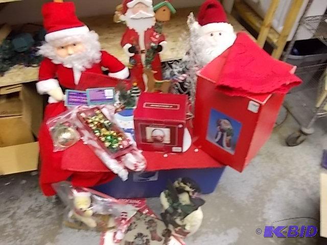 Large Lot Of Christmas Related Large Santas,...