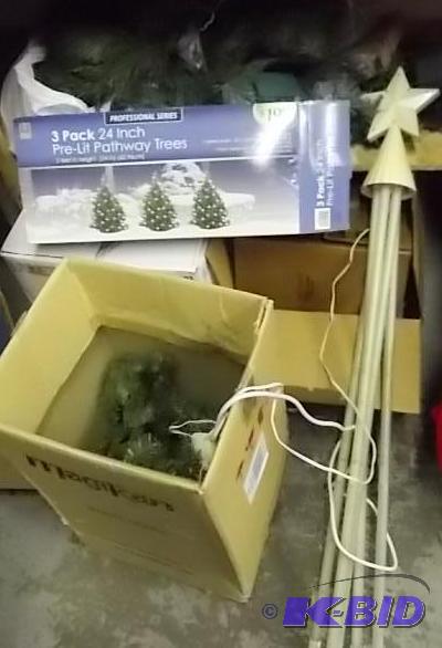 Large Lot Of Christmas Related Trees, Lights...