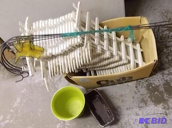 Lot Of Plastic Garden Fencing, Shepherd Hooks...