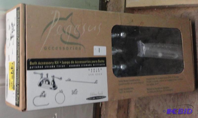 lot 201 image: Pegasus Bathroom accessory kit and faucet...