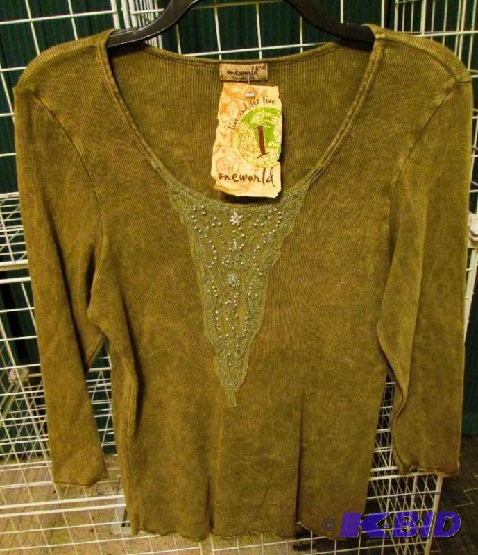 lot 136 image: One World ladies top, size L MSRP S54.00...