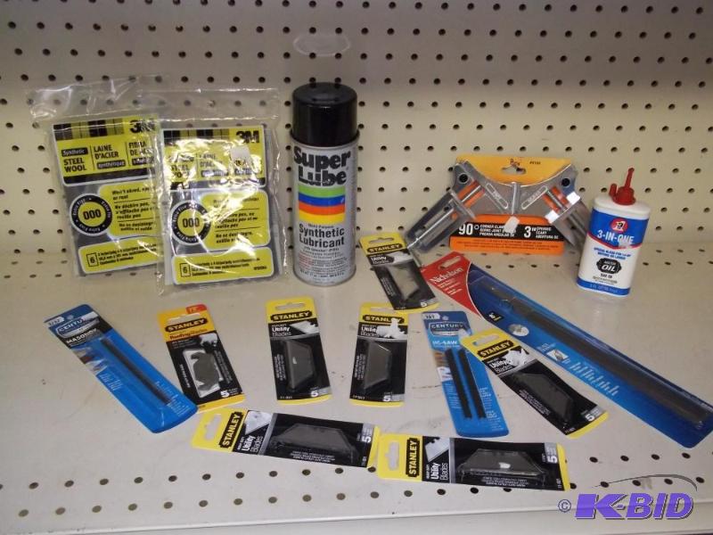Lot of New steel wool, Utility blades, File, ...