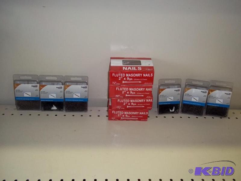 4 new boxes of 2 inch x 9ga Fluted Masonry na...