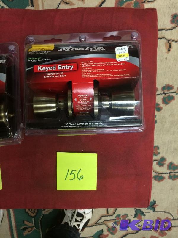 lot 156 image: Master Lock Keyed Entry brand new, lots 154-158 are the same