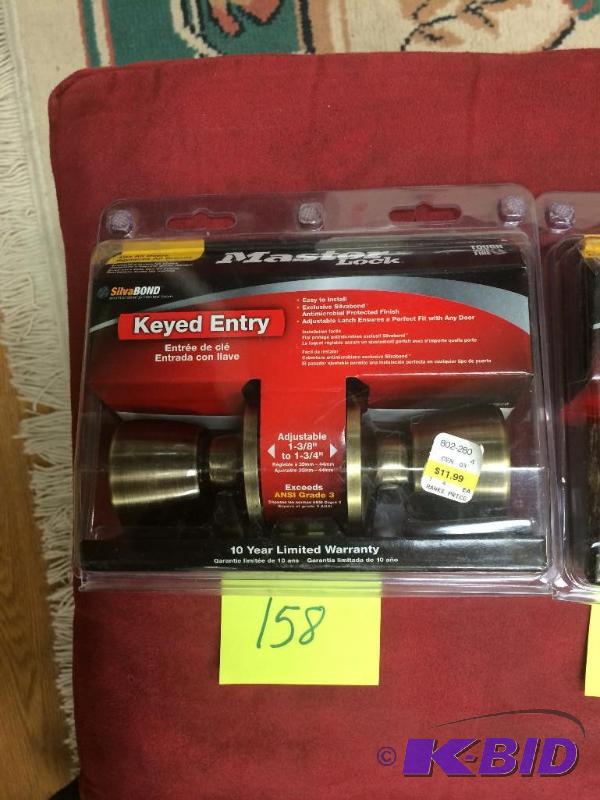 lot 158 image: Master Lock Keyed Entry brand new, lots 154-158 are the same
