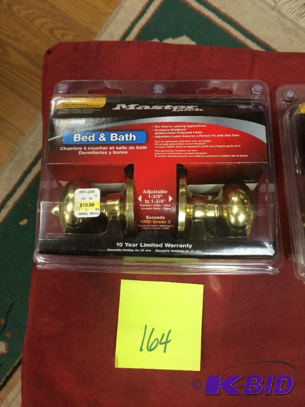 lot 164 image: Master Lock BedBath Bright Bass finish doorknob