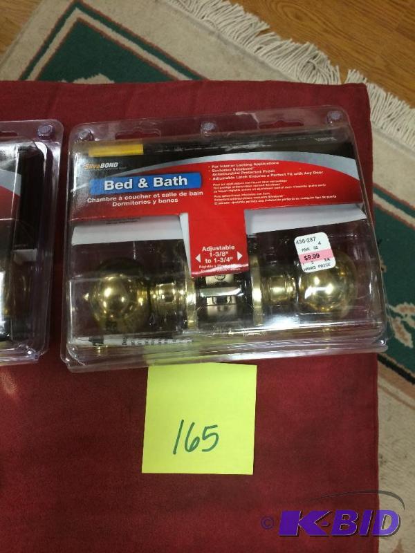 lot 165 image: Master Lock BedBath Bright Bass finish doorknob