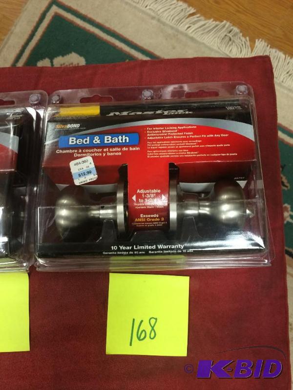 lot 168 image: Master Lock BedBath Stainless Steel finish doorknob