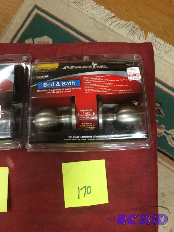 lot 170 image: Master Lock BedBath Satin Nickel finish doorknob