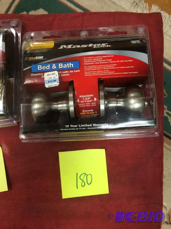 lot 180 image: Master Lock BedBath Stainless Steel finish doorknob