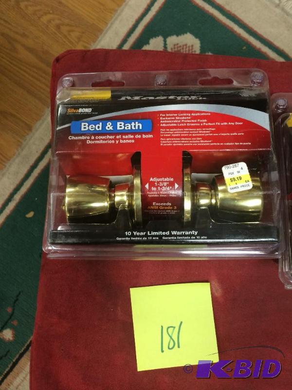 lot 181 image: Master Lock BedBath Bright Brass finish doorknob