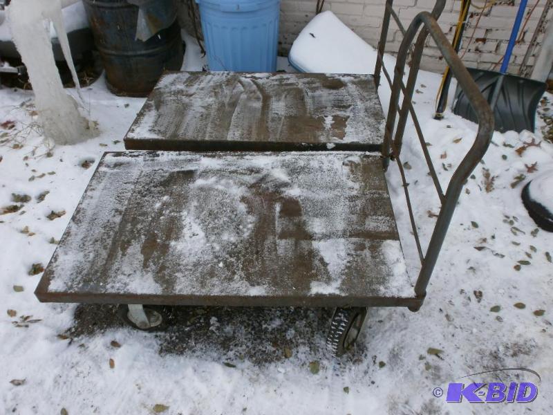 lot 20 image: 2 metal warehouse carts 30x48 500 lb carts
