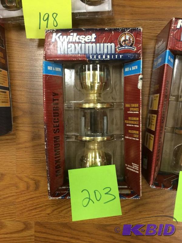 lot 203 image: Kwikset BedBath Bright Brass