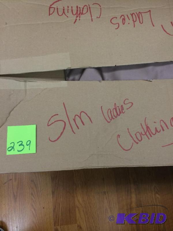 lot 239 image: Large box ladies smallmedium clothes