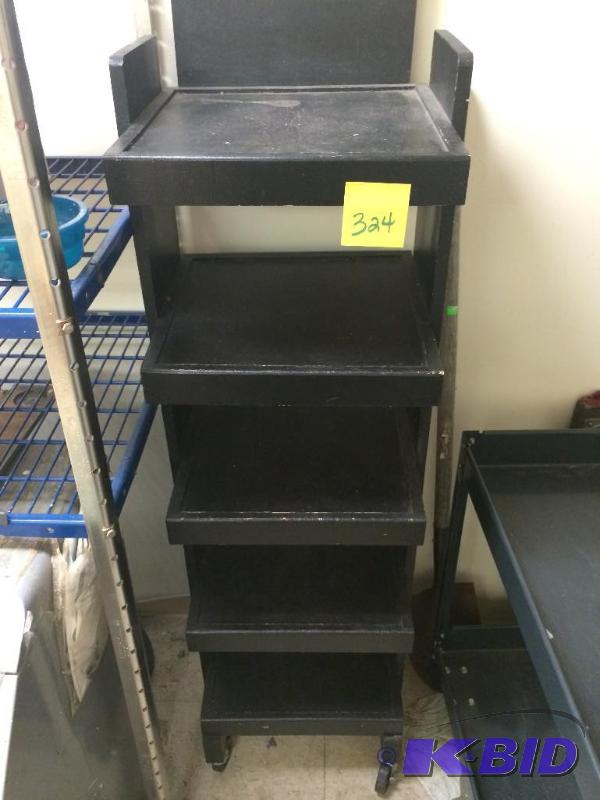 lot 324 image: rolling display shelf