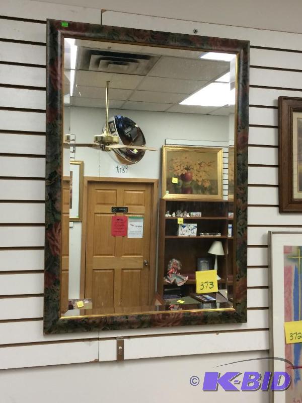 lot 373 image: Framed Beveled Mirror 28x40 super nice