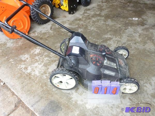 lot 14 image: Craftsman 40 volt lithium ion cordless mower....