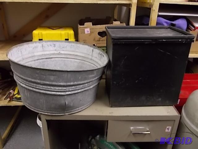 Storage Container With Tray &amp Large Galva...