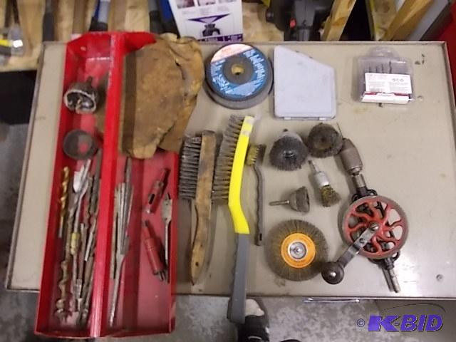 Assorted Drill Bits, Spades, Hole Saws, Grind...