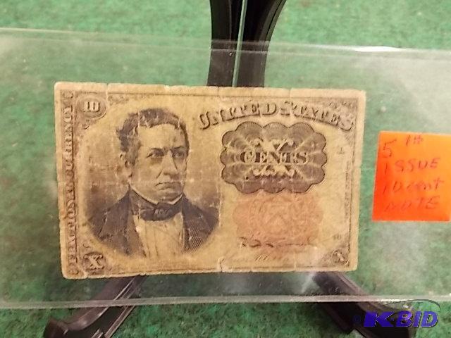 lot 26 image: 1861 Fractional Currency 5th Issue 10 Cent No...