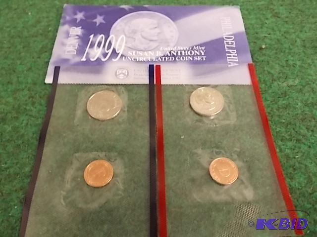 lot 27 image: 1999 Susan B. Anthony Unc Coin Set P&ampD...