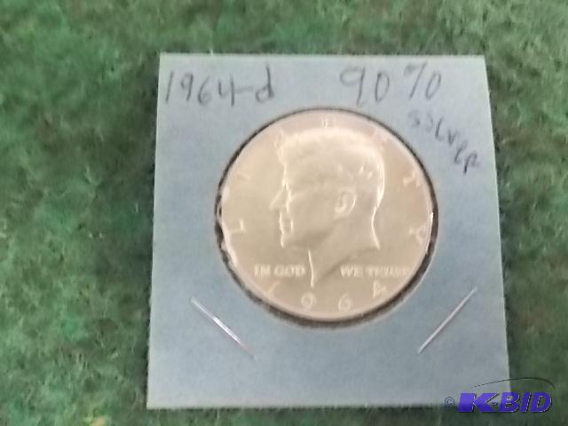 lot 28 image: 1964 JFK Half Dollar 90% Silver...