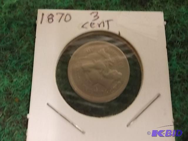 lot 40 image: 1870 3-Cent Nickel...