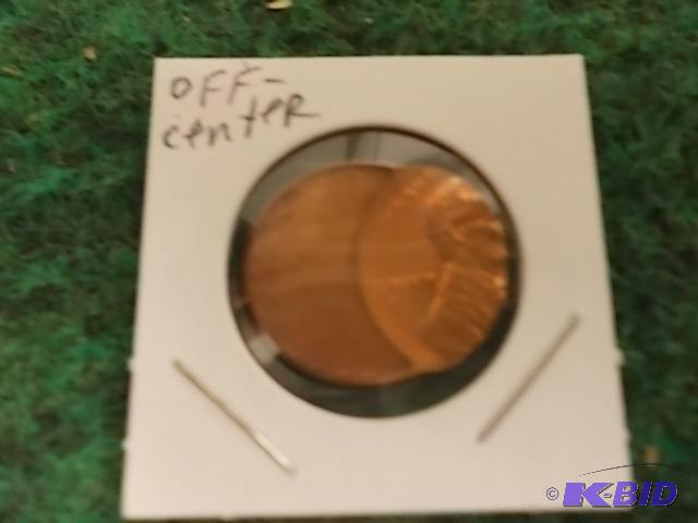 lot 42 image: Lincoln Penny With Offset Stamp...