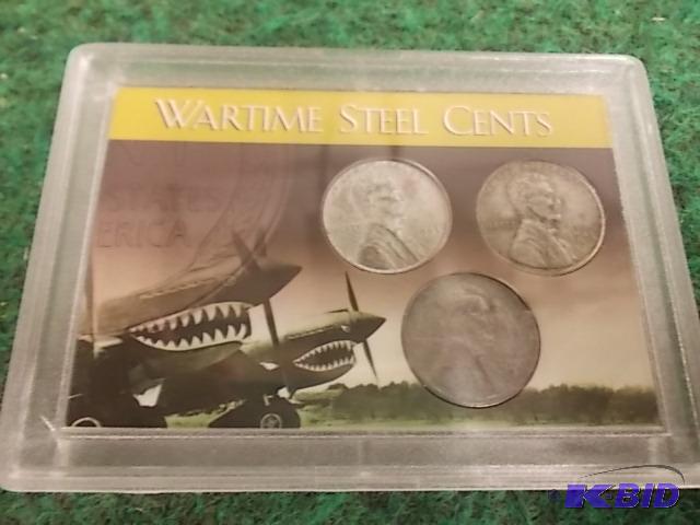 lot 43 image: Collection Of 1943 War Time Steel Cents P,D,S...